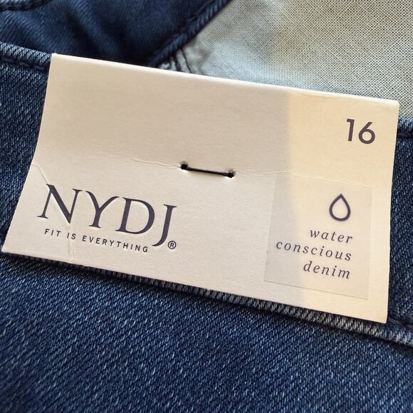 NYDJ Capri With Drawcord Hem Pilar Regular 16 Blue Dark Wash MARJCP2799 - Picture 15 of 15